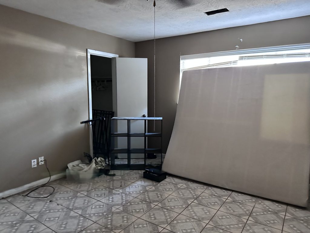 Bedroom of as-is inherited home bought for cash in Baytown TX