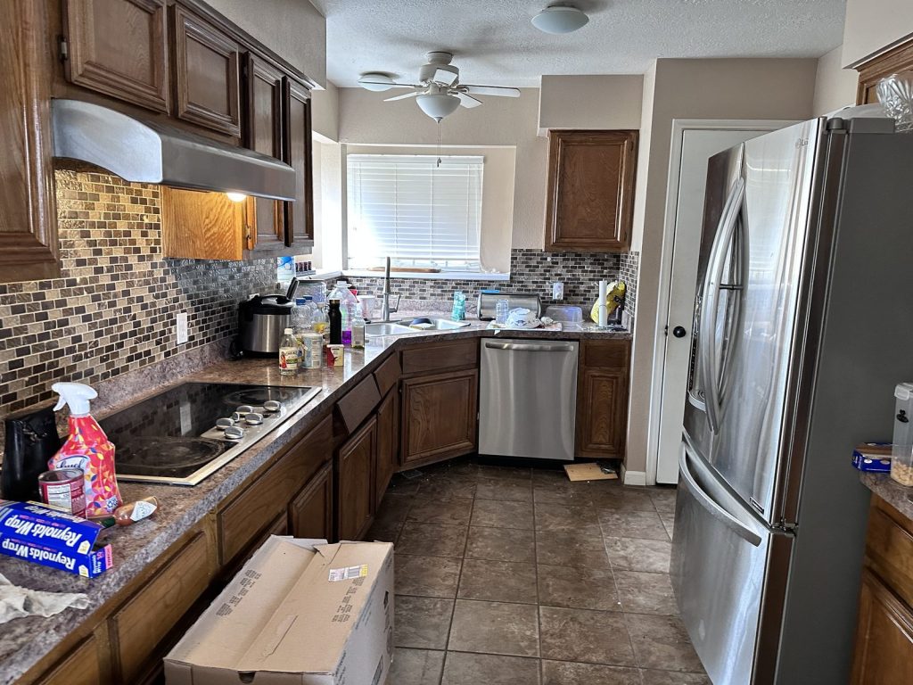Kitchen of inherited Baytown TX home purchased as-is by cash home buyers