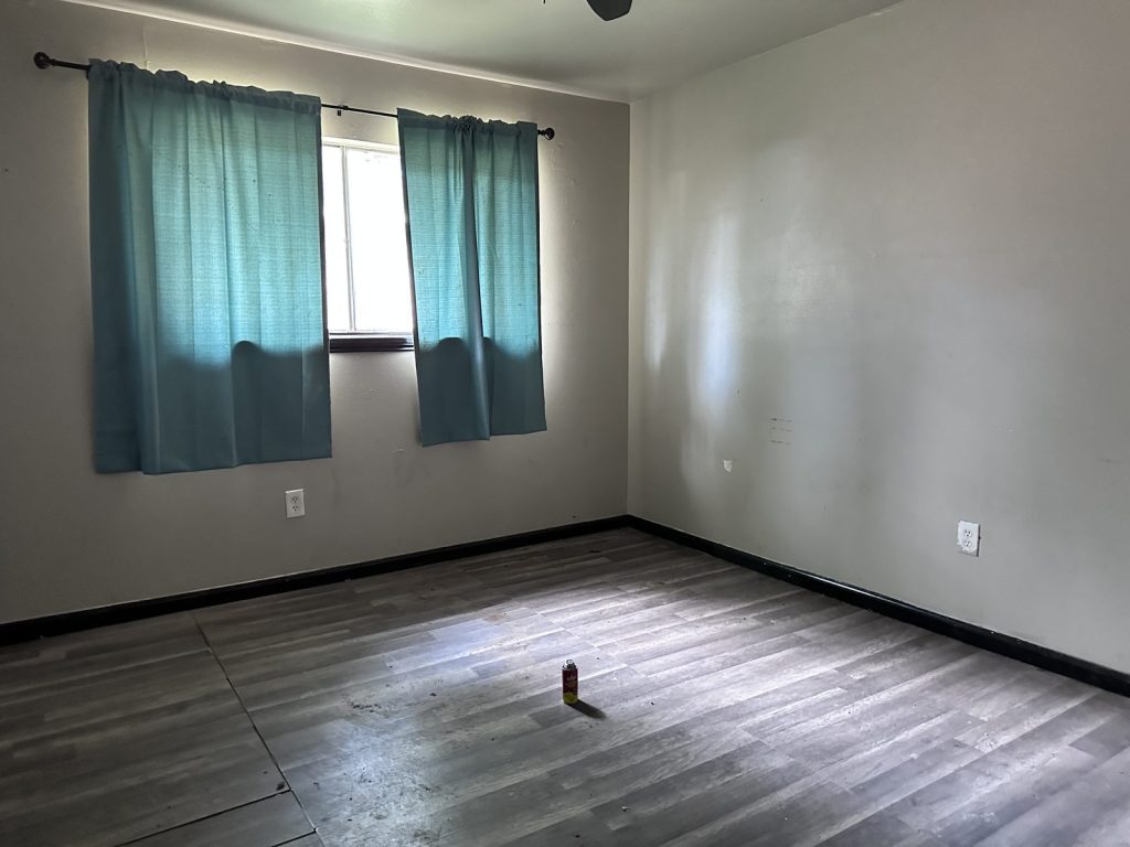Vacant bedroom of long-abandoned Baytown TX house sold for cash