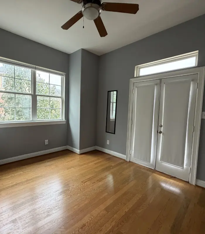 Empty Willowbrook room in a home that may need cosmetic improvements before listing