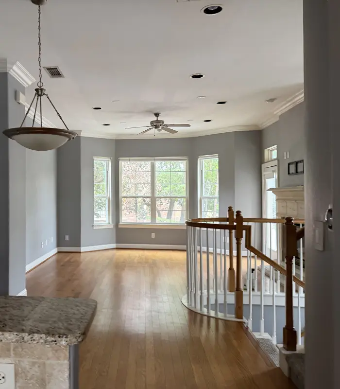 Updated Willowbrook living room in a property being prepared for a potential sale