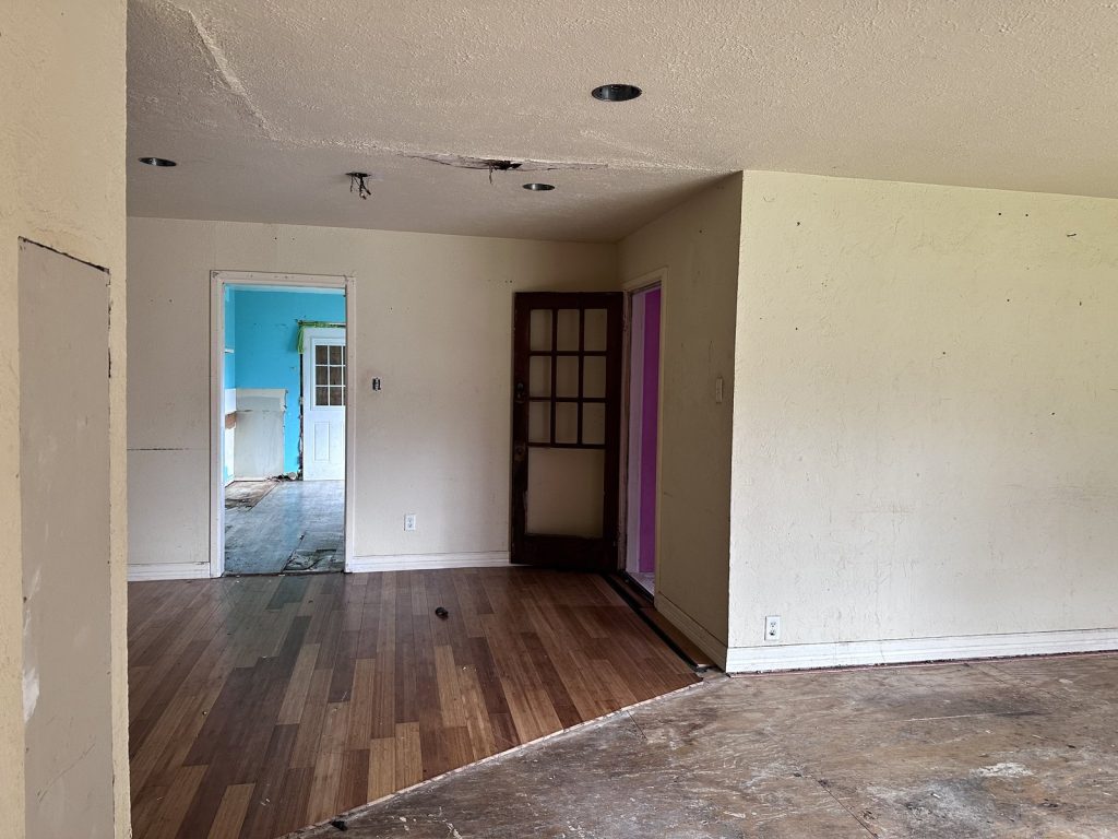 Part-renovated interior of as-is home purchased in La Marque TX