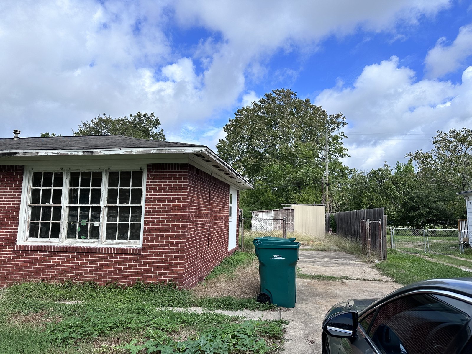 Brick exterior of as-is home bought for cash mid-renovation in La Marque TX