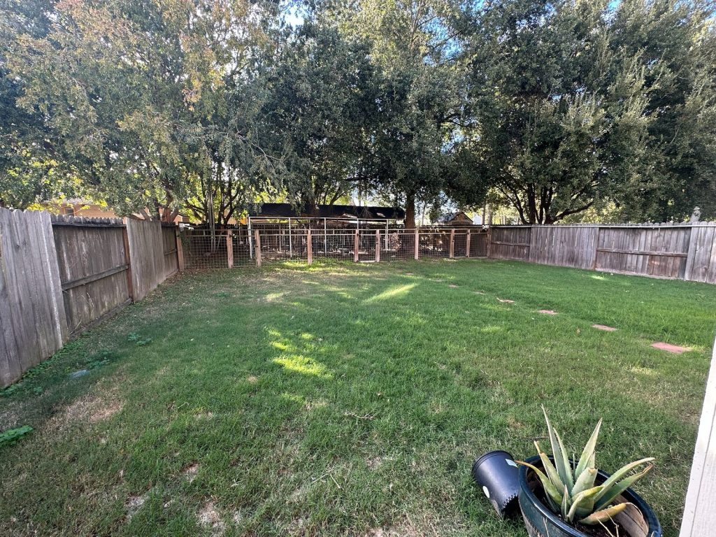Backyard of a tenant-occupied rental purchased for cash in Independence Heights, Houston, TX