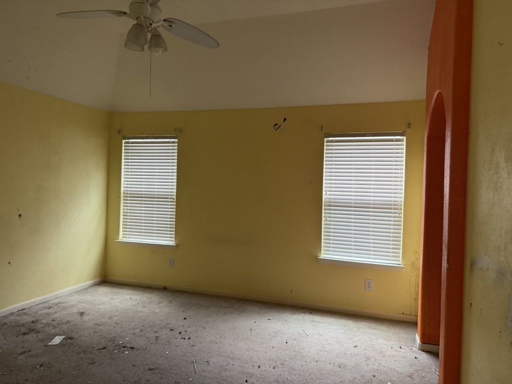 Vacant bedroom at a cash-purchased rental home in Spring, TX