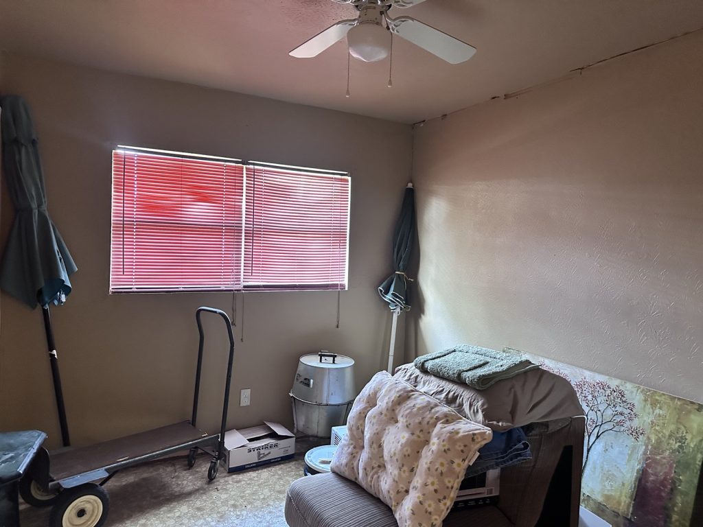 Estate belongings in a storage room at a Richmond, TX home sold for cash