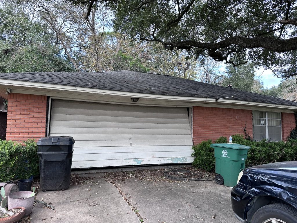 Flood and water damage inside uninhabitable Houston TX home purchased as-is