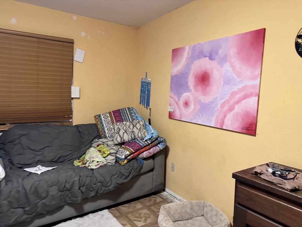 Living room at a Tara Subdivision home in Richmond, TX sold as-is